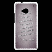 Coque HTC One Toujours amoureux Violet Citation Oscar Wilde