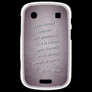 Coque Blackberry Bold 9900 Toujours amoureux Violet Citation Oscar Wilde