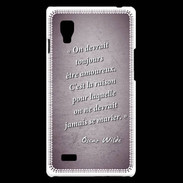 Coque LG Optimus L9 Toujours amoureux Violet Citation Oscar Wilde