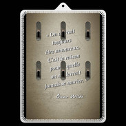 Porte clés Toujours amoureux Sepia Citation Oscar Wilde