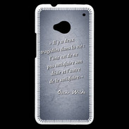 Coque HTC One Tragédie Bleu Citation Oscar Wilde