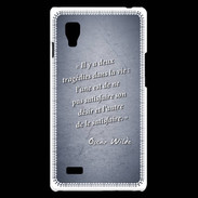 Coque LG Optimus L9 Tragédie Bleu Citation Oscar Wilde