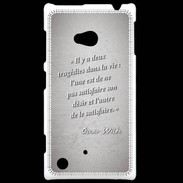 Coque Nokia Lumia 720 Tragédie Gris Citation Oscar Wilde