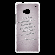 Coque HTC One Tragédie Rose Citation Oscar Wilde