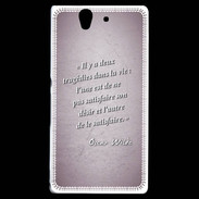 Coque Sony Xperia Z Tragédie Rose Citation Oscar Wilde