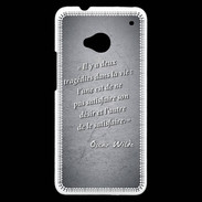 Coque HTC One Tragédie Noir Citation Oscar Wilde