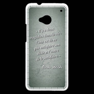 Coque HTC One Tragédie Vert Citation Oscar Wilde