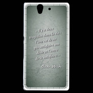 Coque Sony Xperia Z Tragédie Vert Citation Oscar Wilde