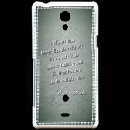 Coque Sony Xperia T Tragédie Vert Citation Oscar Wilde