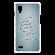 Coque LG Optimus L9 Tragédie Turquoise Citation Oscar Wilde