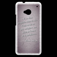 Coque HTC One Tragédie Violet Citation Oscar Wilde