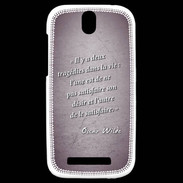 Coque HTC One SV Tragédie Violet Citation Oscar Wilde