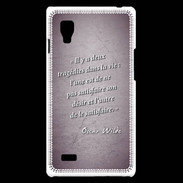 Coque LG Optimus L9 Tragédie Violet Citation Oscar Wilde