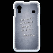 Coque Samsung ACE S5830 Vrai vie Bleu Citation Oscar Wilde