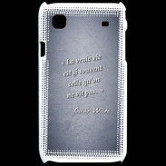 Coque Samsung Galaxy S Vrai vie Bleu Citation Oscar Wilde