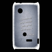 Coque Sony Xperia Typo Vrai vie Bleu Citation Oscar Wilde