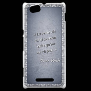 Coque Sony Xperia M Vrai vie Bleu Citation Oscar Wilde