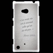Coque Nokia Lumia 720 Vrai vie Gris Citation Oscar Wilde