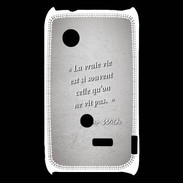 Coque Sony Xperia Typo Vrai vie Gris Citation Oscar Wilde