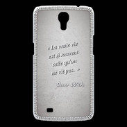 Coque Samsung Galaxy Mega Vrai vie Gris Citation Oscar Wilde