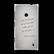 Coque Nokia Lumia 520 Vrai vie Gris Citation Oscar Wilde