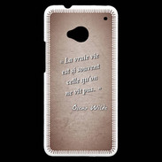 Coque HTC One Vrai vie Rouge Citation Oscar Wilde