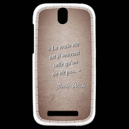 Coque HTC One SV Vrai vie Rouge Citation Oscar Wilde