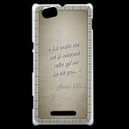 Coque Sony Xperia M Vrai vie Sepia Citation Oscar Wilde