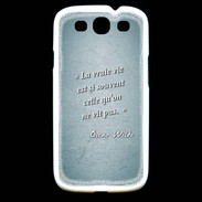Coque Samsung Galaxy S3 Vrai vie Turquoise Citation Oscar Wilde