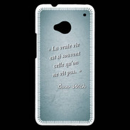 Coque HTC One Vrai vie Turquoise Citation Oscar Wilde