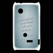 Coque Sony Xperia Typo Vrai vie Turquoise Citation Oscar Wilde