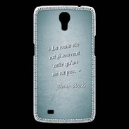 Coque Samsung Galaxy Mega Vrai vie Turquoise Citation Oscar Wilde