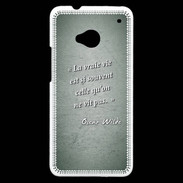 Coque HTC One Vrai vie Vert Citation Oscar Wilde