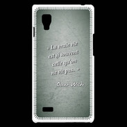 Coque LG Optimus L9 Vrai vie Vert Citation Oscar Wilde