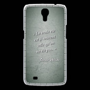 Coque Samsung Galaxy Mega Vrai vie Vert Citation Oscar Wilde