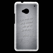 Coque HTC One Vrai vie Noir Citation Oscar Wilde