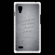 Coque LG Optimus L9 Vrai vie Noir Citation Oscar Wilde