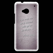 Coque HTC One Vrai vie Violet Citation Oscar Wilde