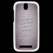 Coque HTC One SV Vrai vie Violet Citation Oscar Wilde