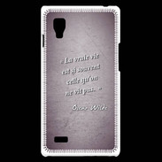 Coque LG Optimus L9 Vrai vie Violet Citation Oscar Wilde