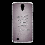 Coque Samsung Galaxy Mega Vrai vie Violet Citation Oscar Wilde