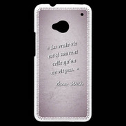 Coque HTC One Vrai vie Rose Citation Oscar Wilde