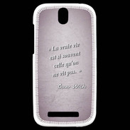 Coque HTC One SV Vrai vie Rose Citation Oscar Wilde