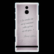 Coque Sony Xperia P Vrai vie Rose Citation Oscar Wilde