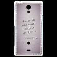 Coque Sony Xperia T Vrai vie Rose Citation Oscar Wilde