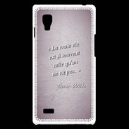 Coque LG Optimus L9 Vrai vie Rose Citation Oscar Wilde