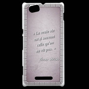 Coque Sony Xperia M Vrai vie Rose Citation Oscar Wilde
