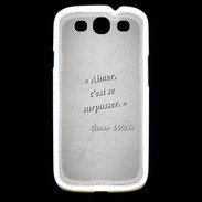 Coque Samsung Galaxy S3 Aimer Gris Citation Oscar Wilde