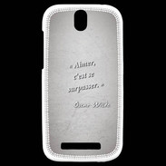 Coque HTC One SV Aimer Gris Citation Oscar Wilde