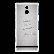 Coque Sony Xperia P Aimer Gris Citation Oscar Wilde